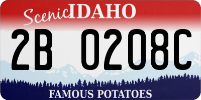 ID license plate 2B0208C