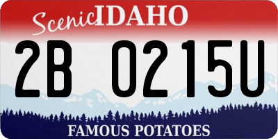 ID license plate 2B0215U