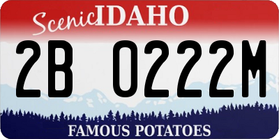 ID license plate 2B0222M