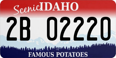 ID license plate 2B0222O