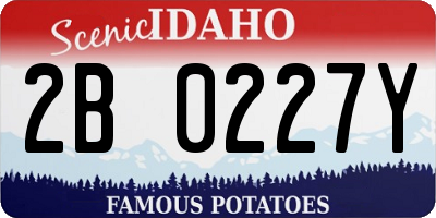 ID license plate 2B0227Y