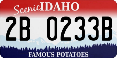 ID license plate 2B0233B