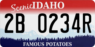 ID license plate 2B0234R