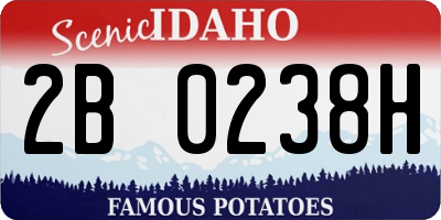 ID license plate 2B0238H