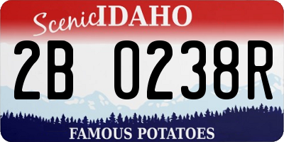 ID license plate 2B0238R