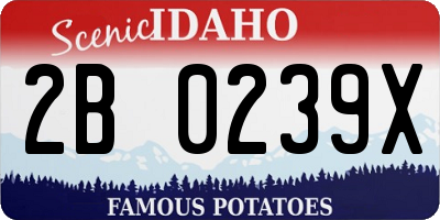 ID license plate 2B0239X
