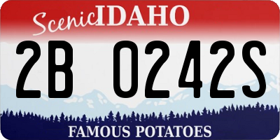 ID license plate 2B0242S