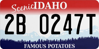ID license plate 2B0247T