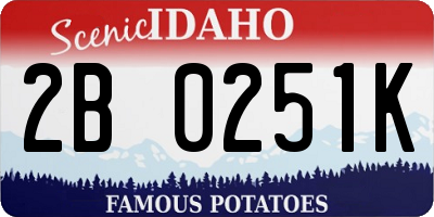 ID license plate 2B0251K