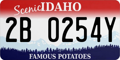 ID license plate 2B0254Y