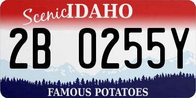 ID license plate 2B0255Y