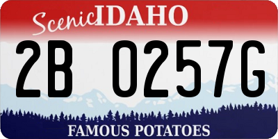 ID license plate 2B0257G