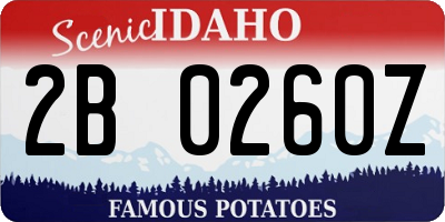 ID license plate 2B0260Z