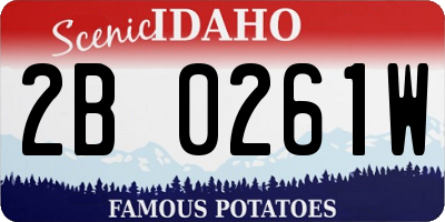 ID license plate 2B0261W