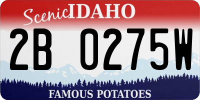 ID license plate 2B0275W