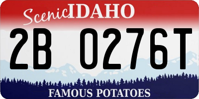 ID license plate 2B0276T