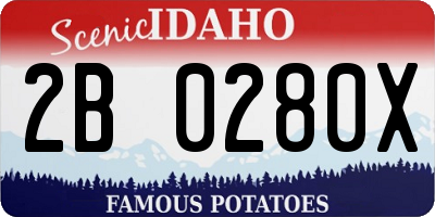 ID license plate 2B0280X