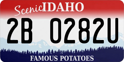 ID license plate 2B0282U