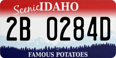ID license plate 2B0284D