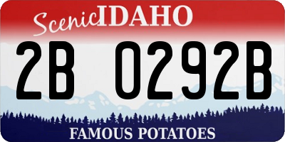 ID license plate 2B0292B