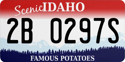 ID license plate 2B0297S