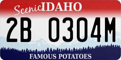 ID license plate 2B0304M
