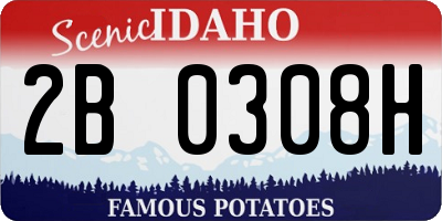 ID license plate 2B0308H