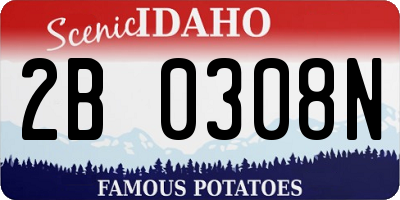 ID license plate 2B0308N
