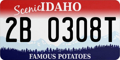 ID license plate 2B0308T