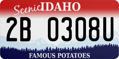 ID license plate 2B0308U