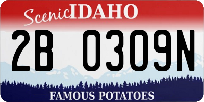 ID license plate 2B0309N