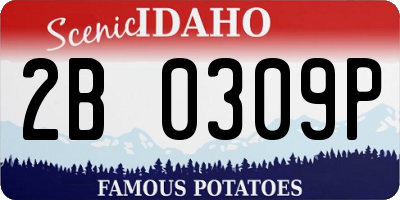 ID license plate 2B0309P