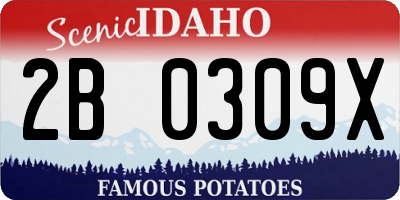 ID license plate 2B0309X