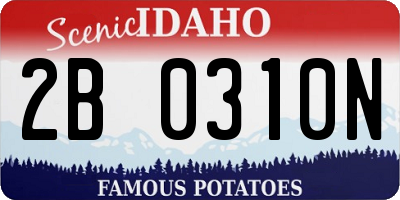 ID license plate 2B0310N