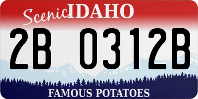 ID license plate 2B0312B