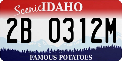 ID license plate 2B0312M
