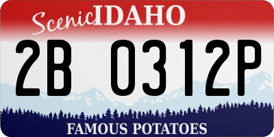 ID license plate 2B0312P