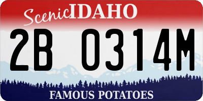 ID license plate 2B0314M