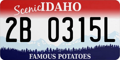 ID license plate 2B0315L