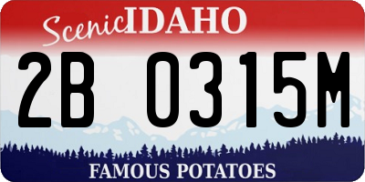 ID license plate 2B0315M