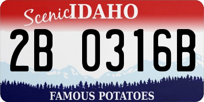 ID license plate 2B0316B