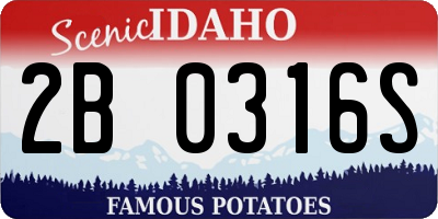 ID license plate 2B0316S