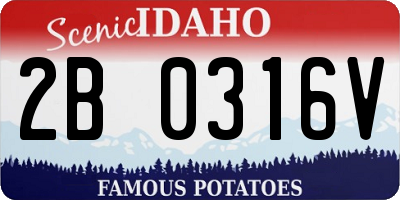 ID license plate 2B0316V