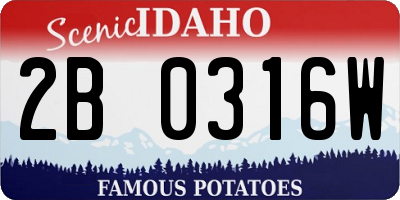 ID license plate 2B0316W