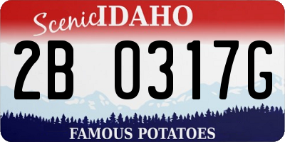 ID license plate 2B0317G