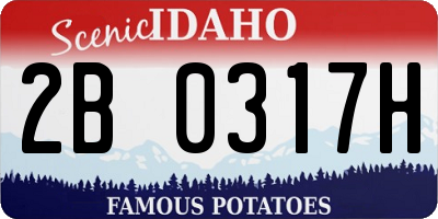 ID license plate 2B0317H