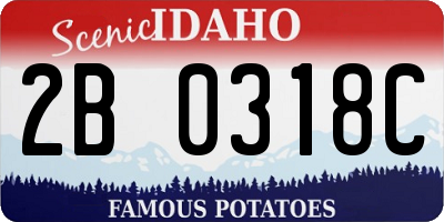 ID license plate 2B0318C