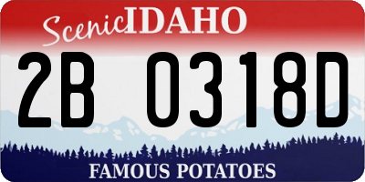 ID license plate 2B0318D
