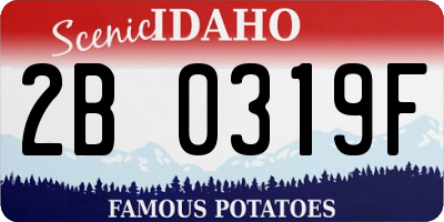 ID license plate 2B0319F