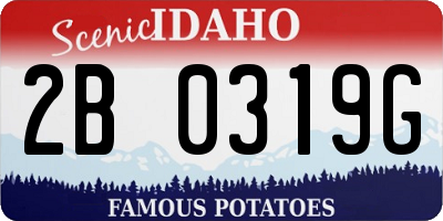 ID license plate 2B0319G